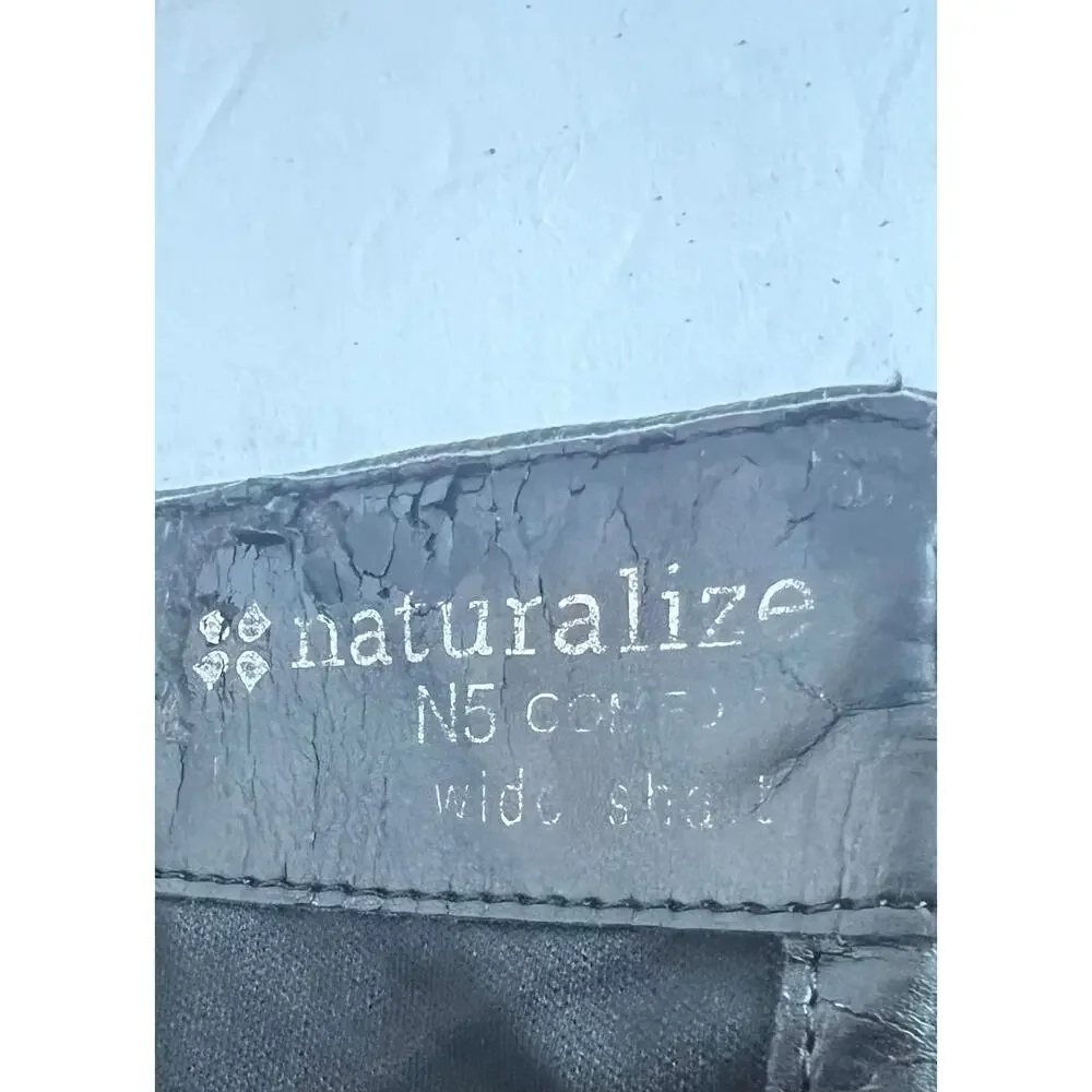 Naturalizer N5 Black Leather Zip Knee High Block Heel Wide Shaft Riding Boots 10